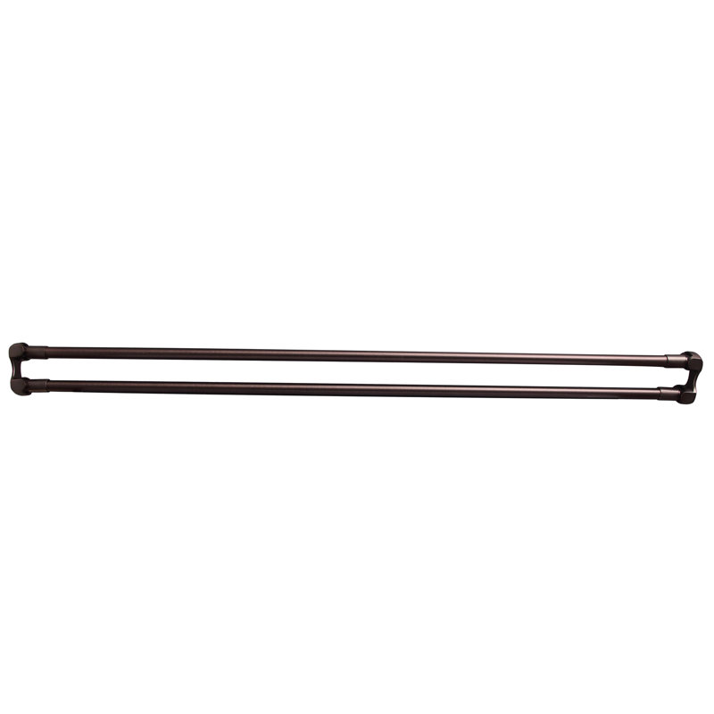 Double tringle à rideau de douche droite réglable double L 48 po, Bronze huilé