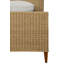 Bed Frame with Arched Headboard, Side Rails, and Footboard in Rattan with Wood Feet-6313004