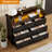 7 Drawer Dresser for Bedroom - 37” Tall Chest of Drawers with LED Light and Charging Station, Modern Organizer Cabinet with Open Shelf Table for Living Room, Entryway, Hallway,Black-1563072977-1560837143