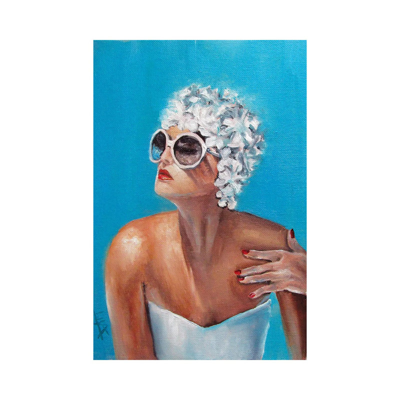 Swim Cap by Salma Nasreldin - Wrapped Canvas Painting, 66.04 cm H x 45.72 cm W x 3.175 cm D