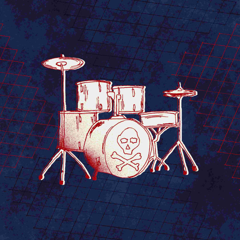 Rocker Drums, H 30 po x l 30 po, Oui, Cadre photo noyer