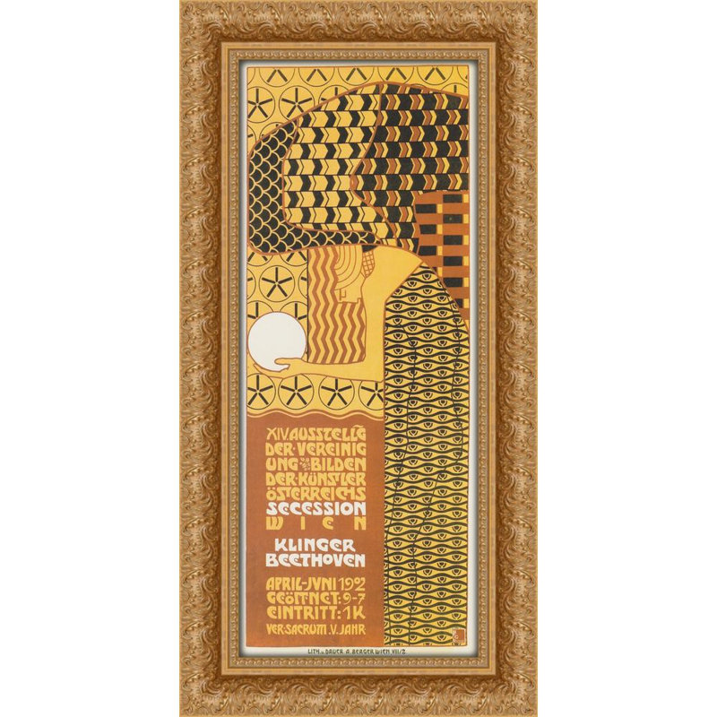 English Plakat fér. Ausstellung der Secession (1902), H 24 po x l 12 po x P 1,5 po