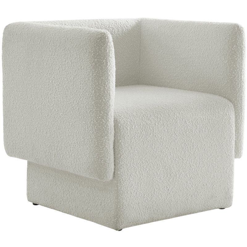 Fauteuil l 31 po Alysun, Tissu crème bouclé