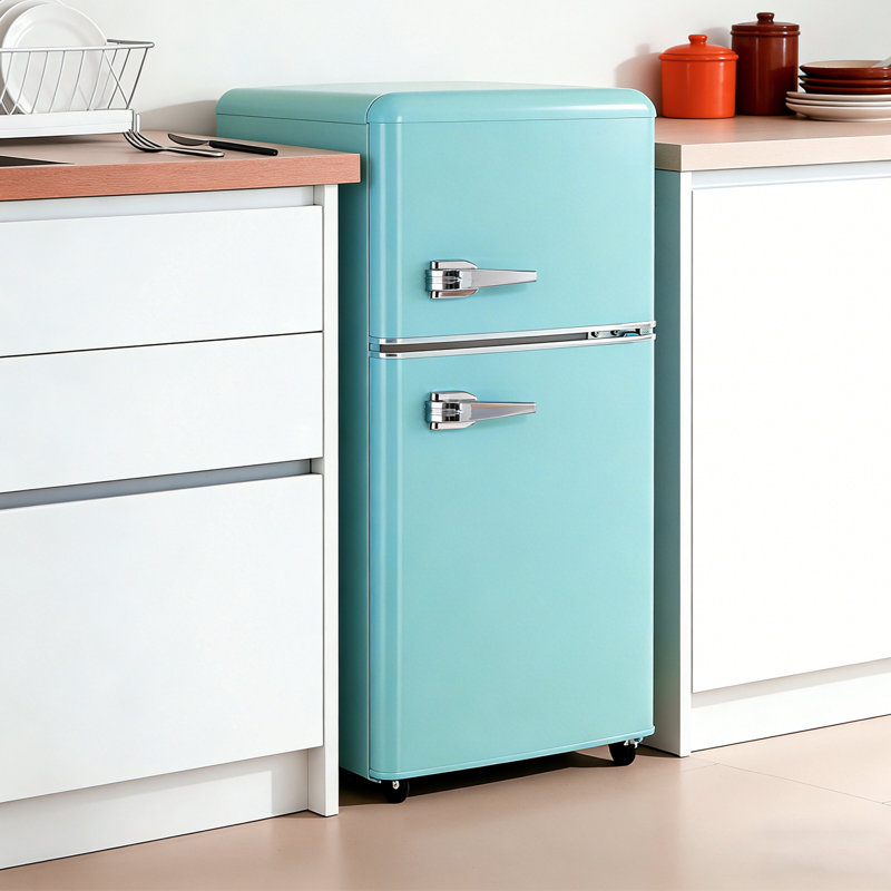 3.2 Cu.ft Mini Fridge With Freezer Mini Fridge With Adjustable Shelves Small Refrigerator With 2-Door For Home, Kitchen, Office And Bedroom