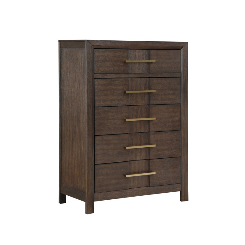 Commode 5 tiroirs Kenzo, Noyer
