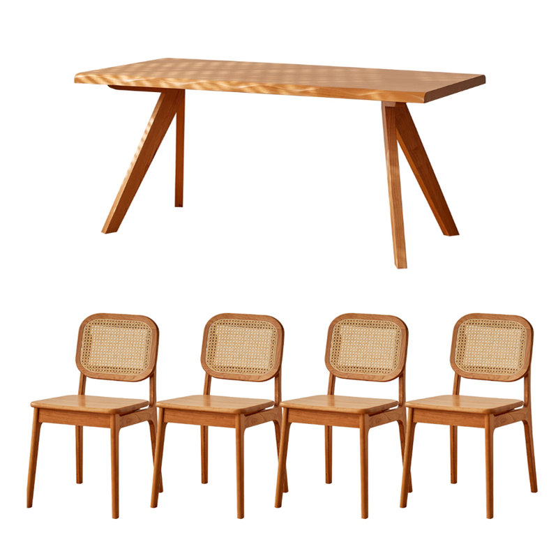 Ensemble de table en bois de cerisier Simple Creative, H 29,52 po x L 70,86 po x l 35,43 po