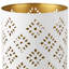 Bougeoirs en fer à motif de diamant taillé au laser - 10 po - Finition blanche et dorée - Ensemble de 3