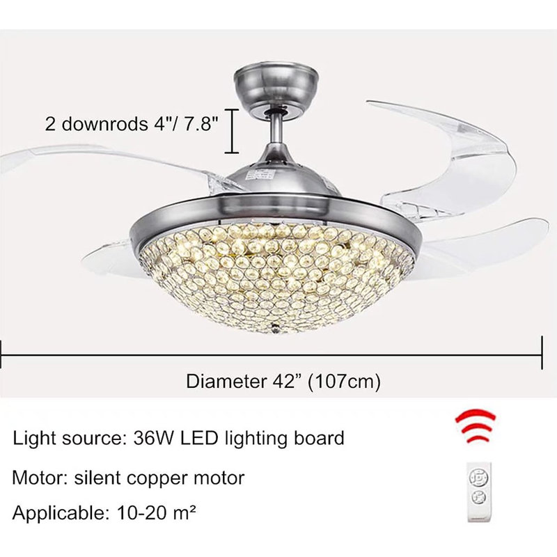 42'' Ceiling Fan with LED Lights