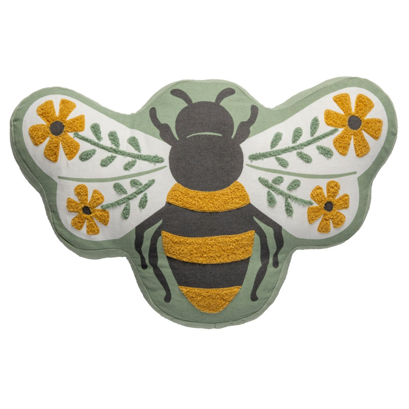SHAPED EMBROIDERED PILLOW  BEE