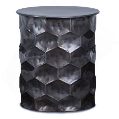Whitney - Table d'appoint avec rangement en métal - Bronze antique