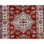 Tapis unique en laine noué à la main de haute qualité de 3 pi 2 po x 4 pi 11 po bleu / rouge / beige