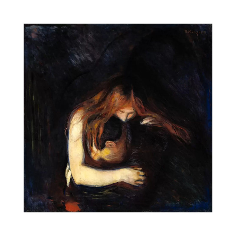 The Vampire (Love And Pain), 1894 by Edvard Munch - Wrapped Canvas Gallery-Wrapped Canvas Giclée