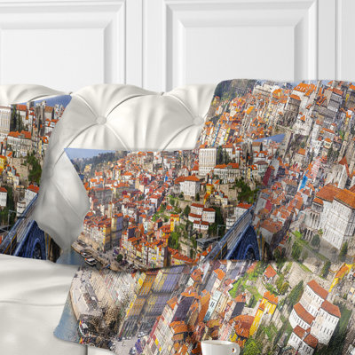 Coussin lombaire panoramique panoramique cityscape porto city