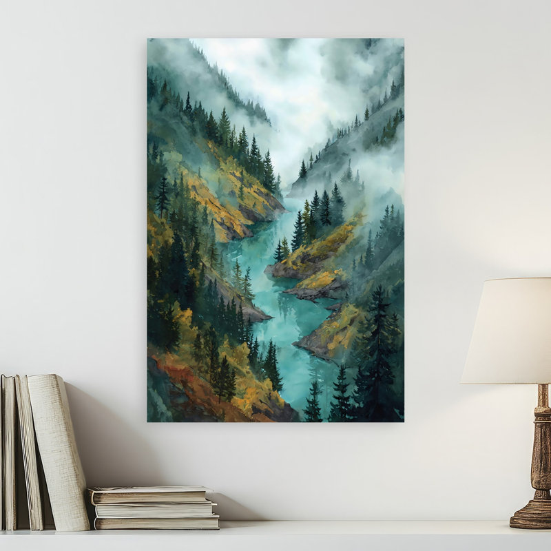Impression d'art contemporain abstrait Mountain Pass, 24" H x 16" W