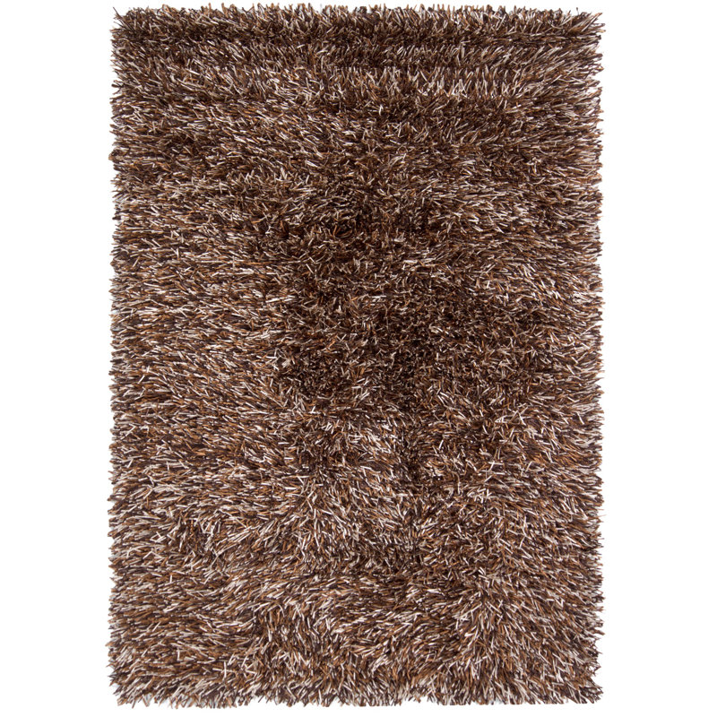 Tapis en polyester à poils longs Zhen Authentic, Rectangle 5 pi x 7 pi 6 po