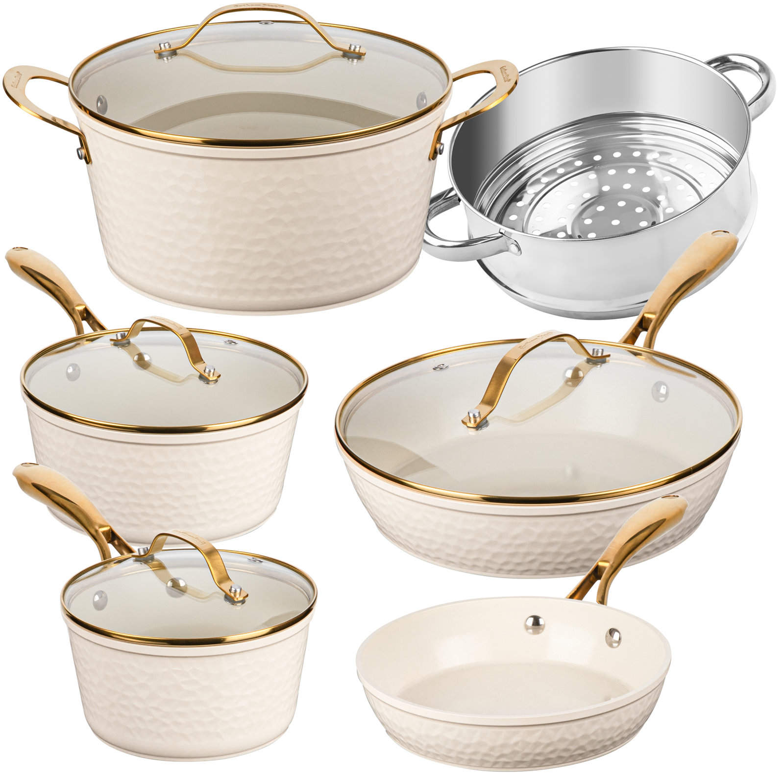Gotham Steel Original 10-Piece Set, Cream