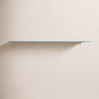 Earlham Tempered Glass Rectangular Bracket Shelf