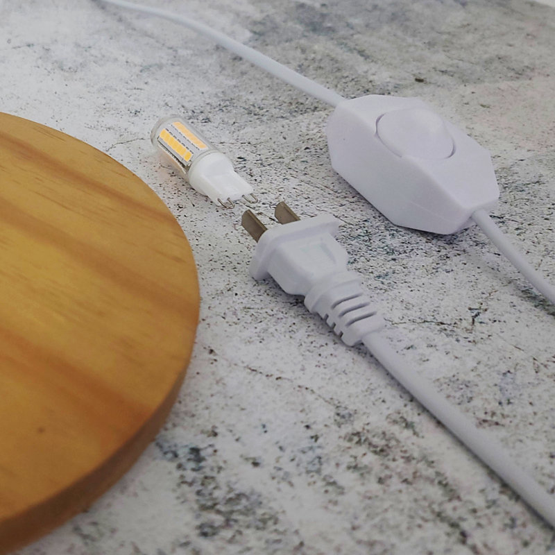 Lampe globe en bois Devontray