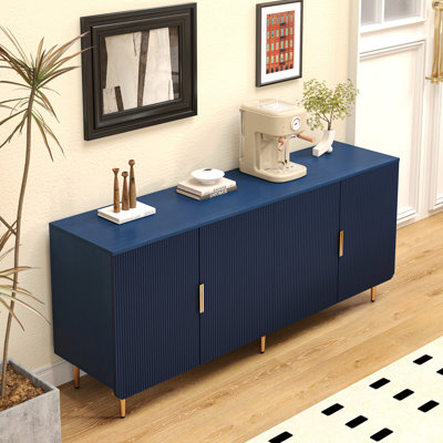 Armoires de commode, casiers, buffet, armoire de buffet, bureau de service de buffet, pieds en métal, poignées, panneaux de porte à motif ondulé, délicat au toucher, chambre à coucher, salon, couloir de cuisine