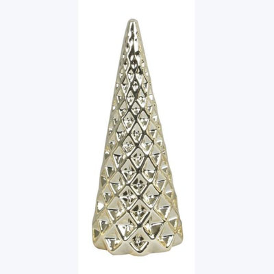 Ceramic Gold Christmas Tree-3 Pcs