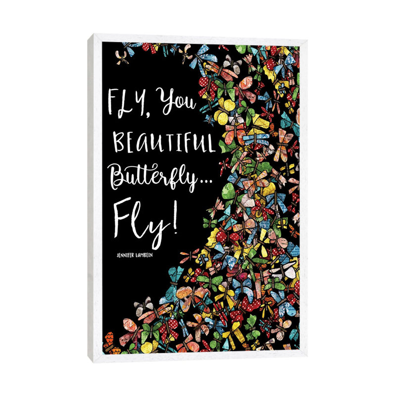 Fly, You Beautiful Butterfly by Jennifer Lambein - Gallery-Wrapped Canvas Giclée on Canvas, White Floater Framed