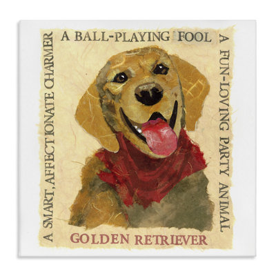 "Fun Golden Retriever", art mural sur toile par Nancy Overton