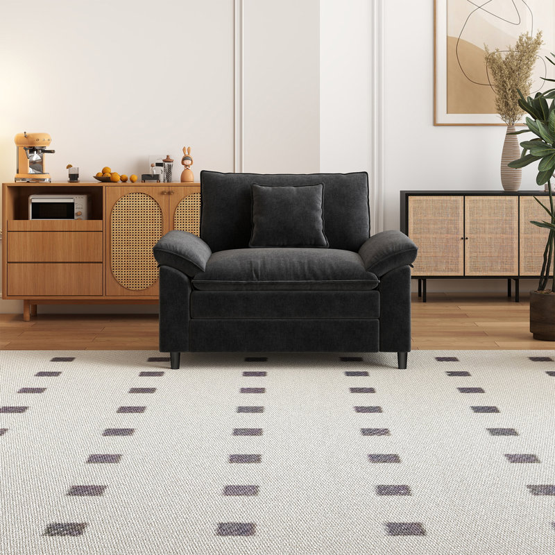 Chaise avec accoudoirs, Noir