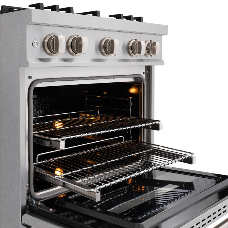 ZLINE 30" Classic Dual Fuel DuraSnow Range w/ 4 Brass Burners & Convection Oven, Stainless Steel