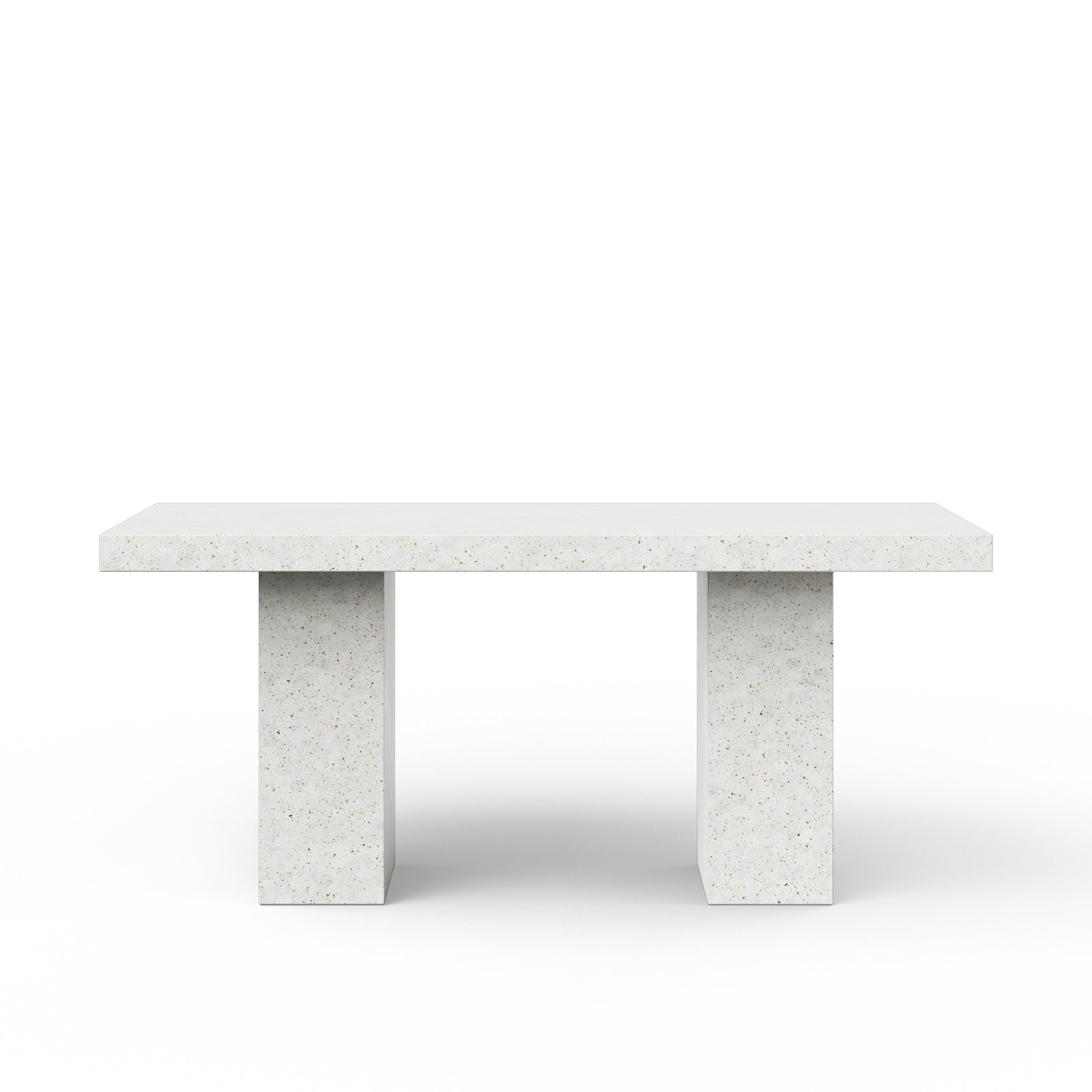 Kareen Pedestal Dining Table, Bar Table (41.75" Height), 95" L x 47" W, Ivory Terrazo