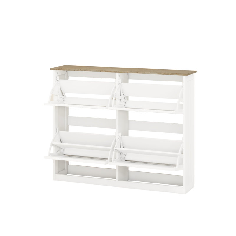 Armoire de rangement pour chaussures - 4 tiroirs rabattables et décor moderne 4 entrées