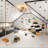 3-Light Dimmable Flush Mount Ceiling Light With Colorful Bubble Glass-1135390281