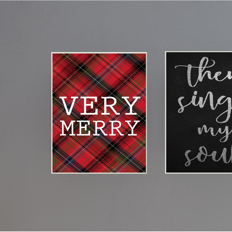 «Très joyeux Noël tartan» par Daphne Polselli - impression d'art textuel, Plaque, H 15 po x l 10 po x P 0,5 po
