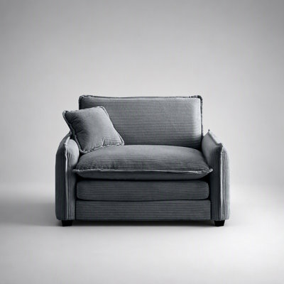 Canapé confortable à assise profonde simple avec coussin, velours côtelé beige pour le salon et la chambre à coucher, plusieurs occasions