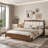Platform Bed Frame with Upholstered Headboard-606194527