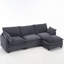 Canapé modulaire en velours avec 1 repose-pieds et 2 coussins lombaires-2128172629