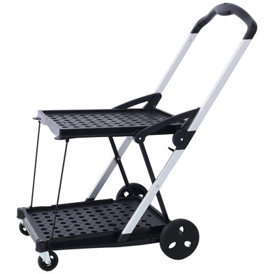 Folding Shopping Cart,360° Swivel Wheels Utility Cart For Laundry Shopping Grocery Luggage Camping Transport
