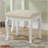 Wood Make-Up Vanity Table And Stool Set, White
