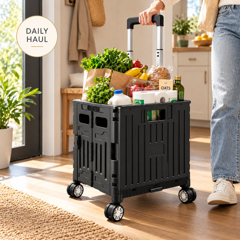 SUNALLY - Chariot utilitaire pliable, Noir