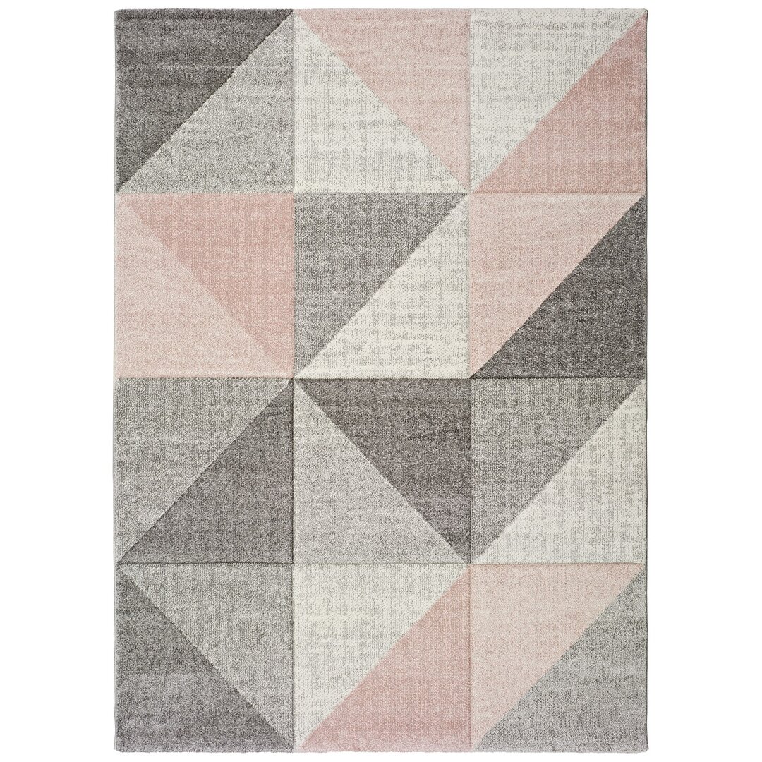 Teppich Galewood in Grau/Rosa