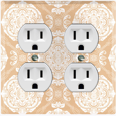 Patterned 2 - Gang Duplex Outlet Standard Wall Plate