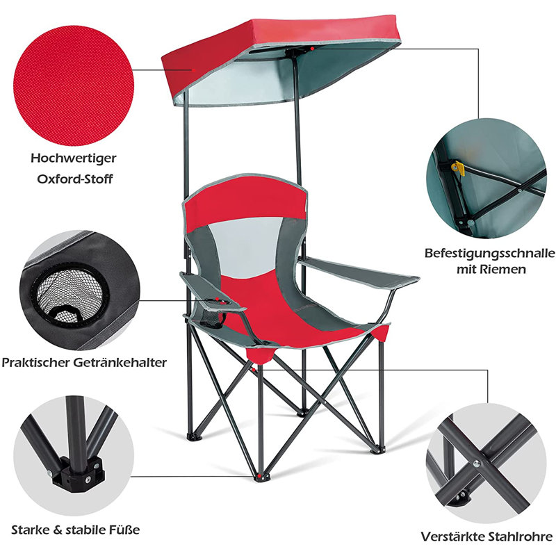 Hundo Folding Camping Chair, Red