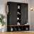 62.9"W Farmhouse 4-In-1 Hall Tree With 6 Hanging Hooks, Mudroom Wood Grain Bench With Open Compartments-915599596