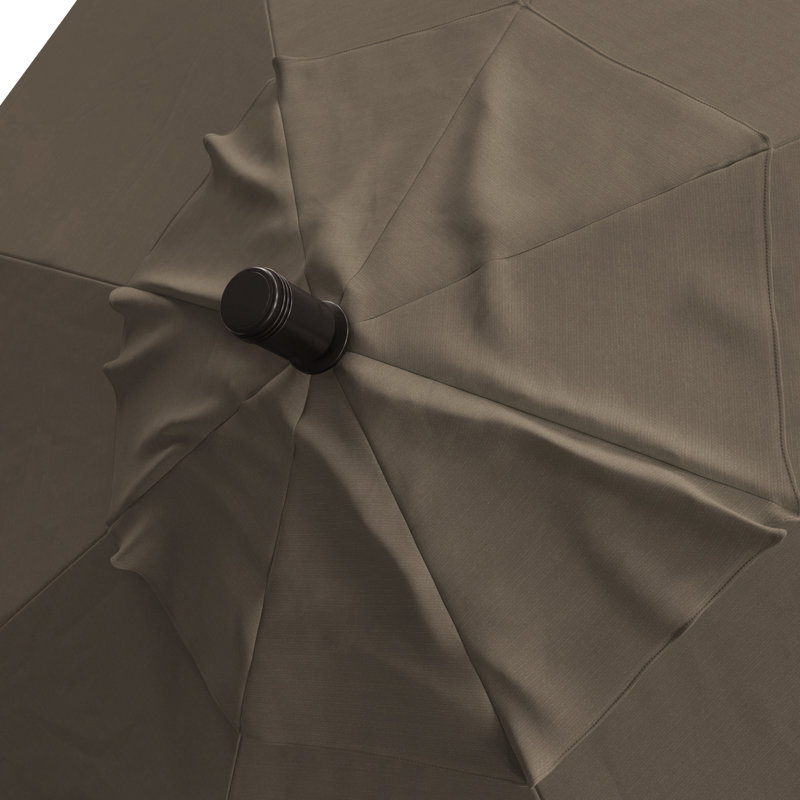 Parasol de patio 11 'en bronze avec inclinaison automatique et manivelle en spectre Spectrum Dove, Palette colombe