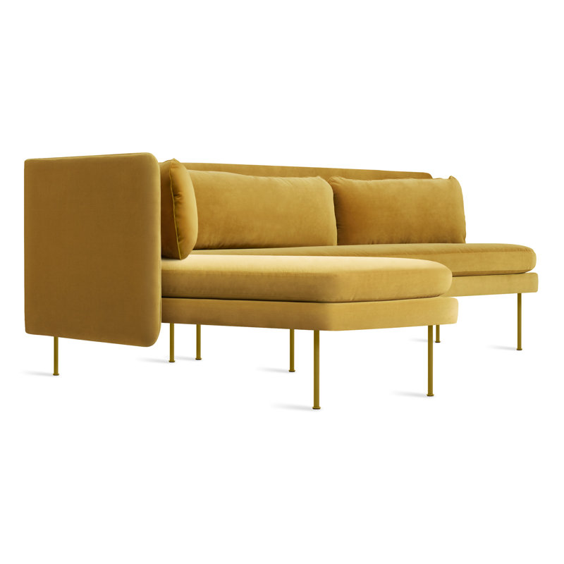 Bloke Chaise Sectional, Tait Stone Textured Basketweave, Left Hand Facing