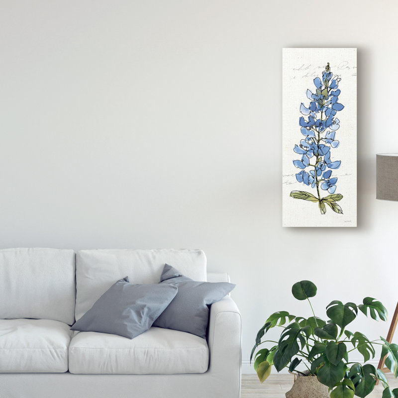 «Texas Bluebonnet III» par Anne Tavoletti, reproduction sur toile, H 24 po x l 10 po x P 2 po