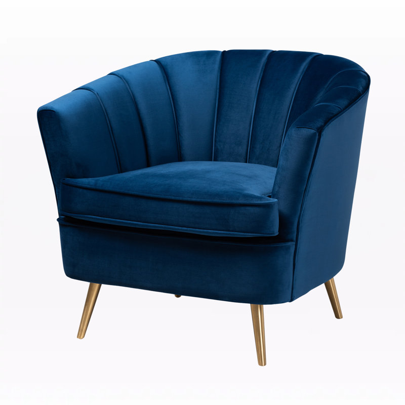 Kitrina Velvet Armchair, Navy Blue