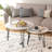 Set Of 2 Nesting Coffee Tables With Marble Top-2076242708
