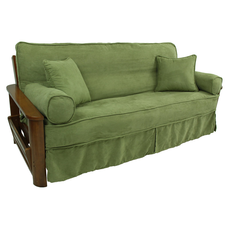 Ensemble de housse pour futon à coussins carrés/rectangulaires, Sauge
