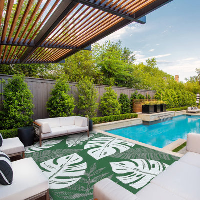 Tapis d'extérieur imperméable réversible en plastique avec paille Tapis de patio pliable résistant aux rayons UV
