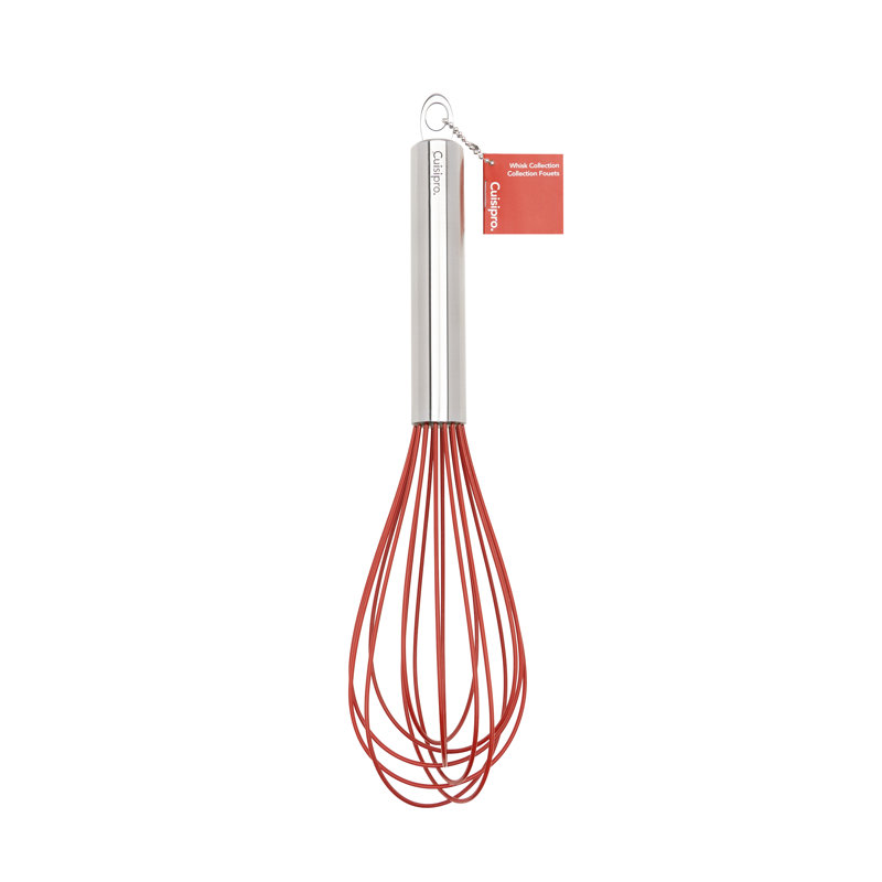 Cuisipro Balloon Whisk, Red, Silicone / Stainless Steel, Non-Stick Friendly, Heat Resistant, Flexible, 12”, 30.5cm